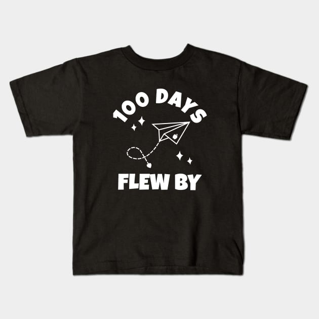 100 Days Of School flew by teacher student Kids T-Shirt by Petalprints